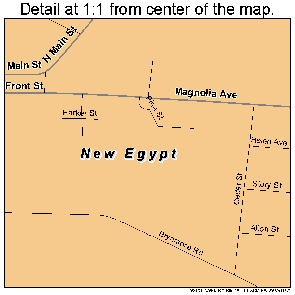 New Egypt, New Jersey road map detail