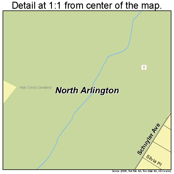 North Arlington, New Jersey road map detail