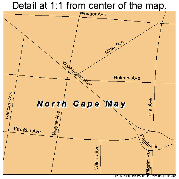 North Cape May, New Jersey road map detail