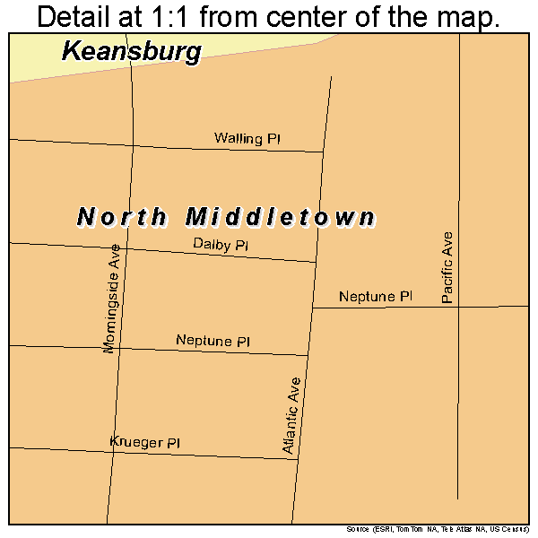 North Middletown, New Jersey road map detail