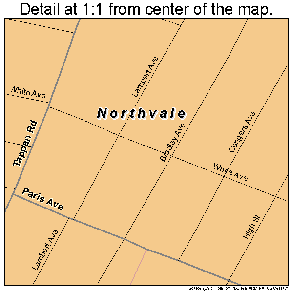 Northvale, New Jersey road map detail
