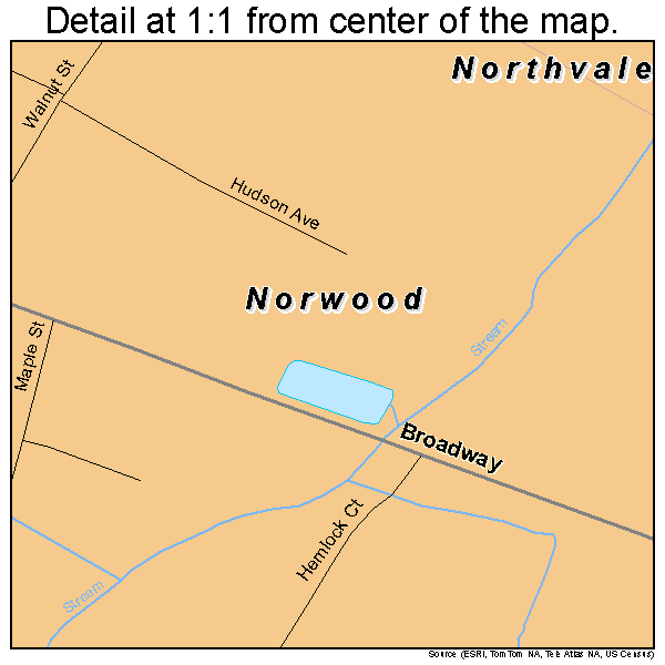 Norwood, New Jersey road map detail