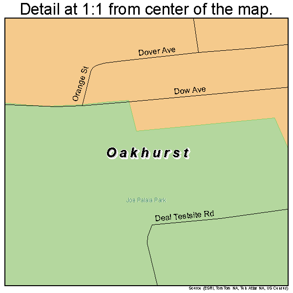 Oakhurst, New Jersey road map detail