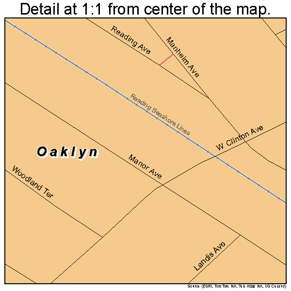 Oaklyn, New Jersey road map detail