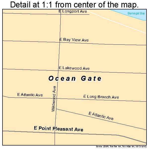 Ocean Gate, New Jersey road map detail