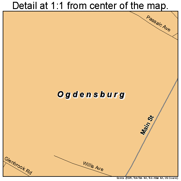 Ogdensburg, New Jersey road map detail