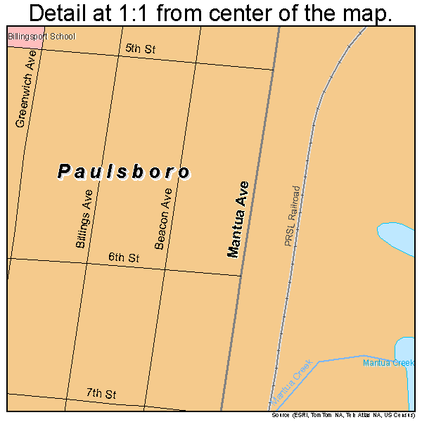 Paulsboro, New Jersey road map detail