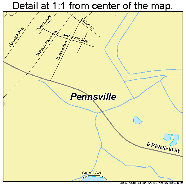 Pennsville, New Jersey road map detail