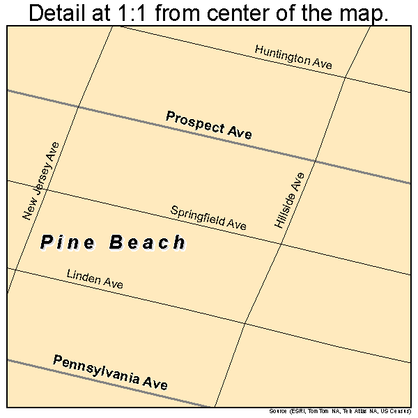 Pine Beach, New Jersey road map detail