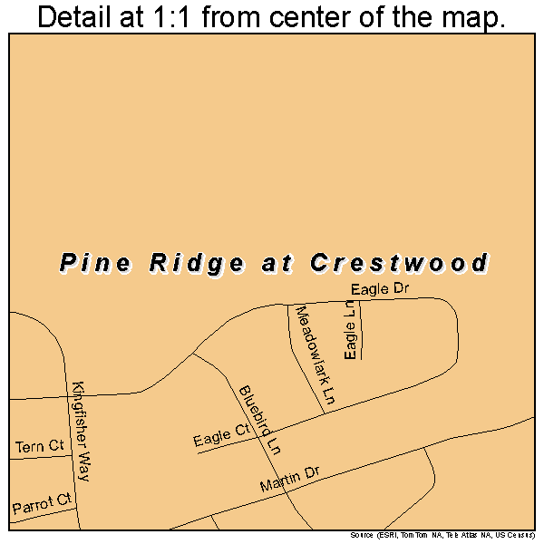 Pine Ridge at Crestwood, New Jersey road map detail