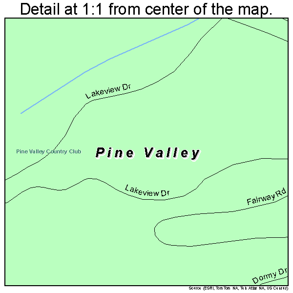 Pine Valley, New Jersey road map detail