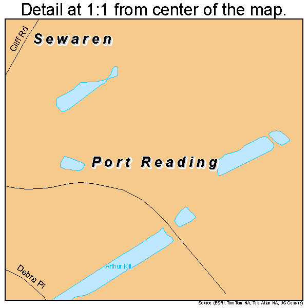 Port Reading, New Jersey road map detail