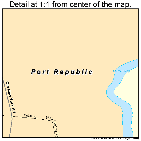 Port Republic, New Jersey road map detail