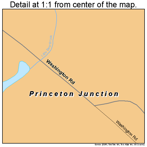 Princeton Junction, New Jersey road map detail