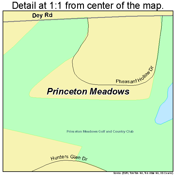 Princeton Meadows, New Jersey road map detail