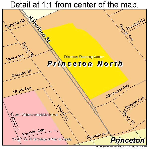 Princeton North, New Jersey road map detail