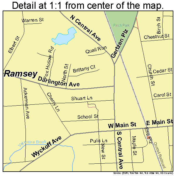 Ramsey, New Jersey road map detail