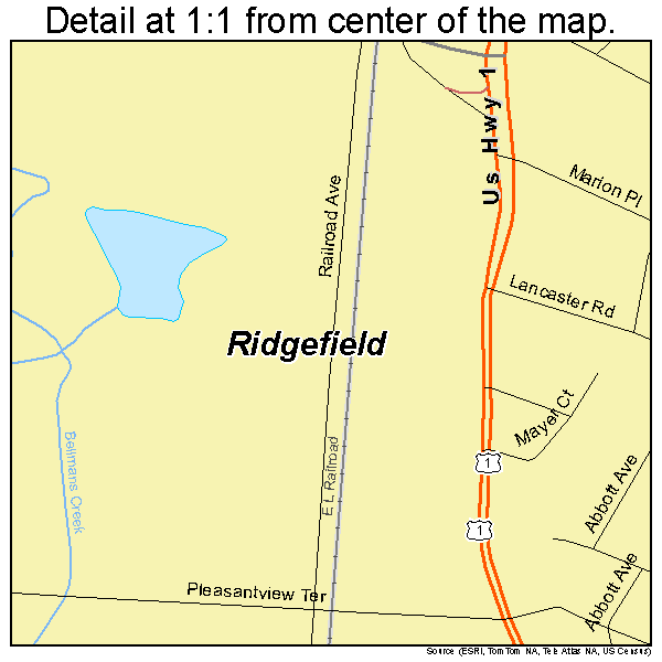 Ridgefield, New Jersey road map detail