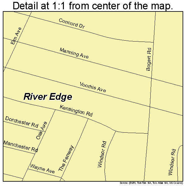 River Edge, New Jersey road map detail