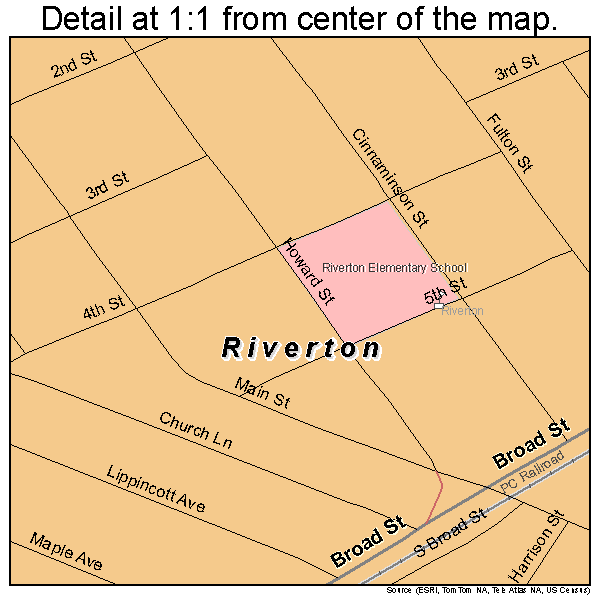 Riverton, New Jersey road map detail