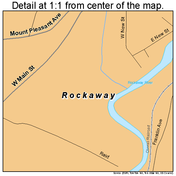 Rockaway, New Jersey road map detail