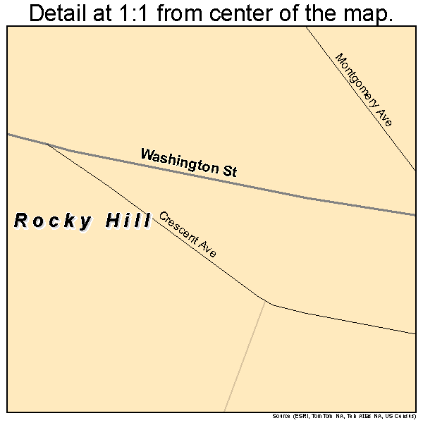 Rocky Hill, New Jersey road map detail