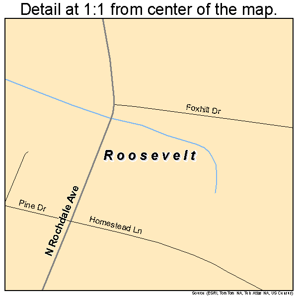 Roosevelt, New Jersey road map detail