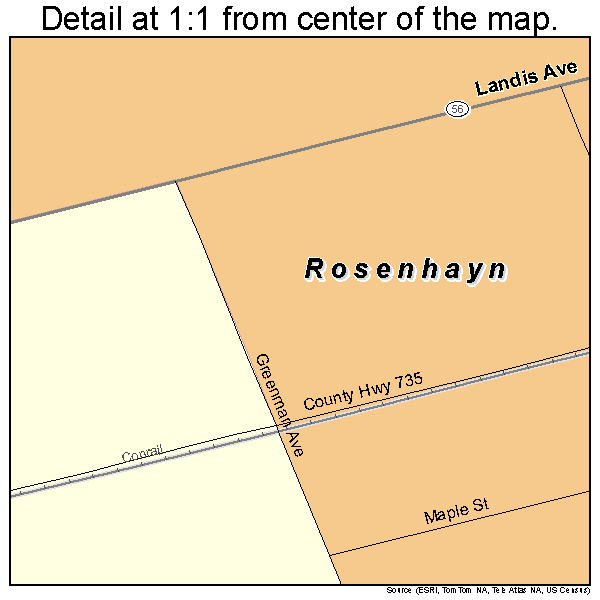 Rosenhayn, New Jersey road map detail