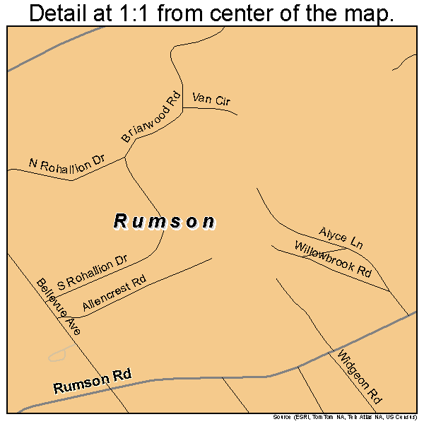 Rumson, New Jersey road map detail