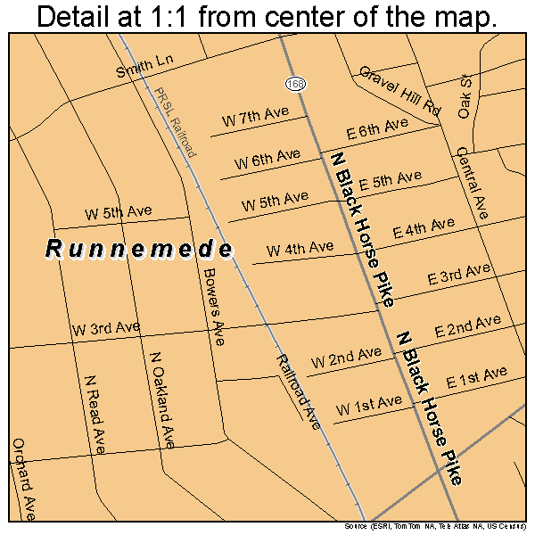 Runnemede, New Jersey road map detail