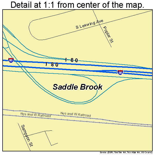 Saddle Brook, New Jersey road map detail