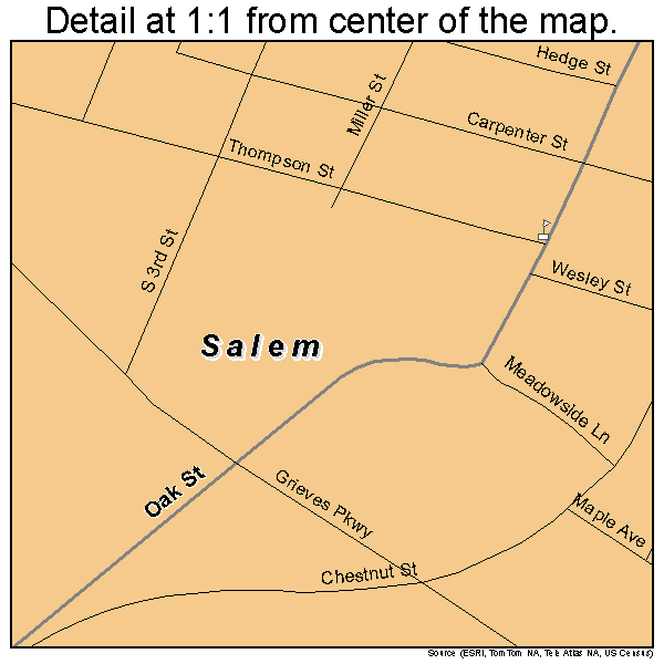 Salem, New Jersey road map detail