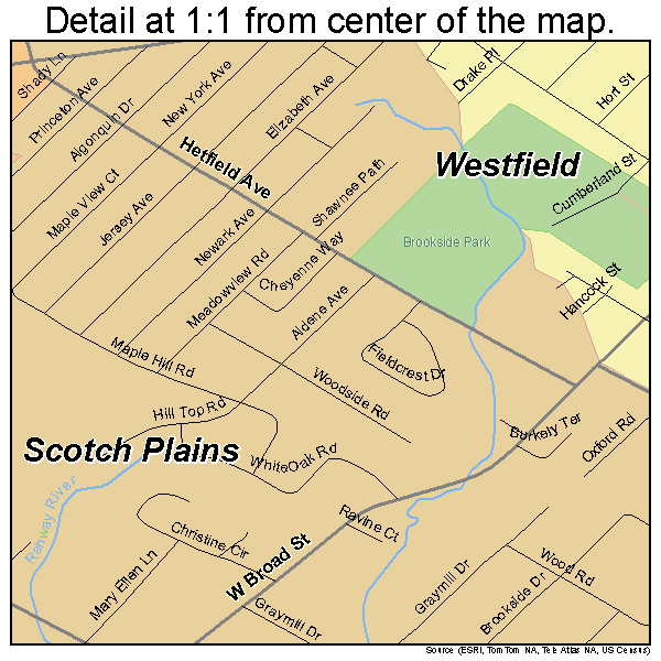 Scotch Plains, New Jersey road map detail