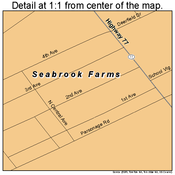 Seabrook Farms, New Jersey road map detail