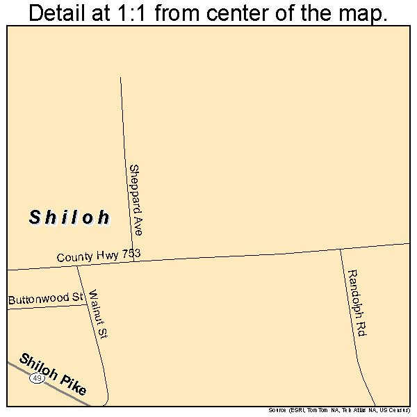 Shiloh, New Jersey road map detail