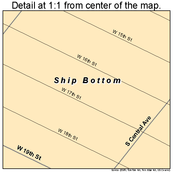 Ship Bottom, New Jersey road map detail
