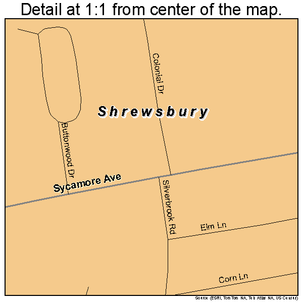 Shrewsbury, New Jersey road map detail