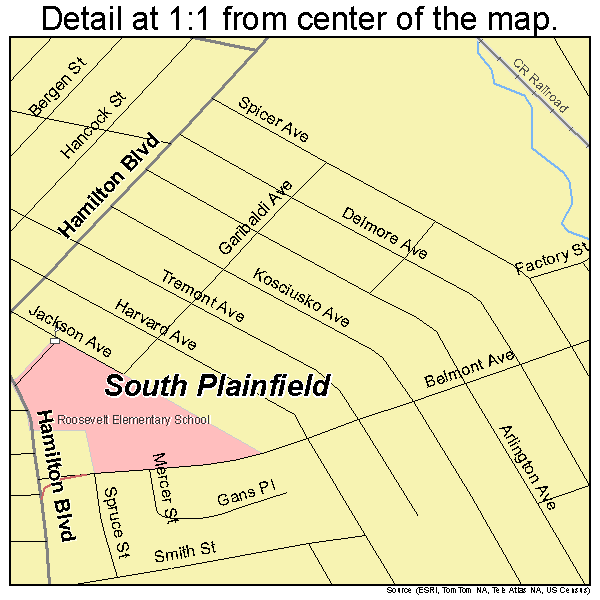 South Plainfield, New Jersey road map detail
