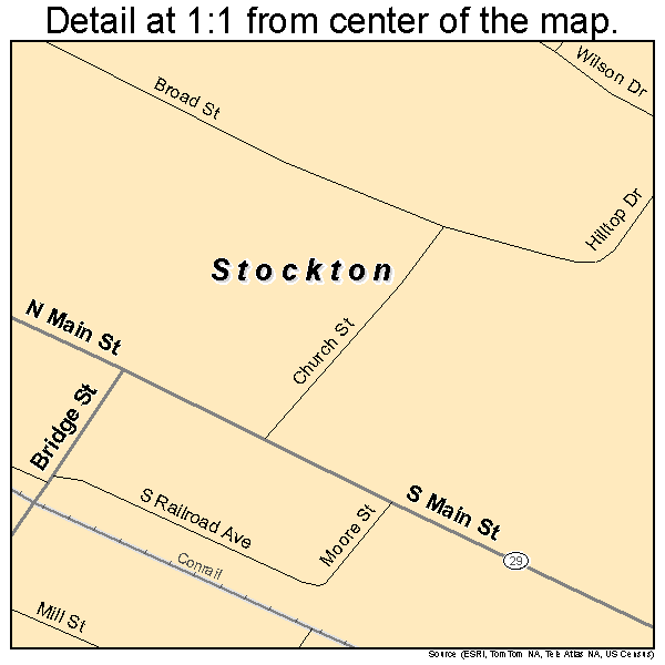 Stockton, New Jersey road map detail