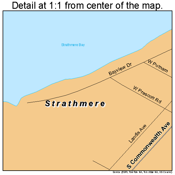 Strathmere, New Jersey road map detail