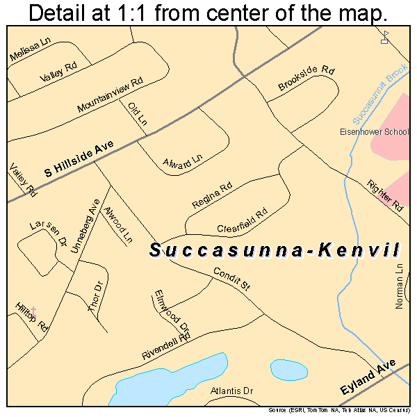 Succasunna-Kenvil, New Jersey road map detail