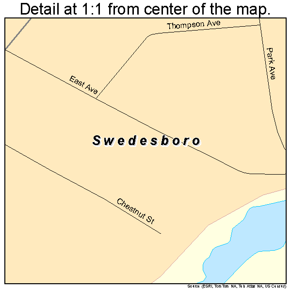 Swedesboro, New Jersey road map detail