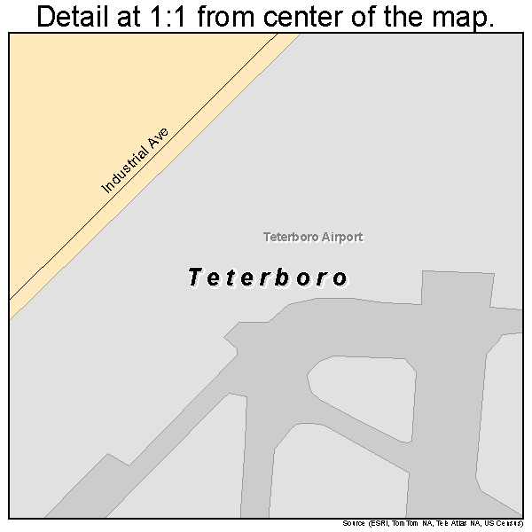 Teterboro, New Jersey road map detail