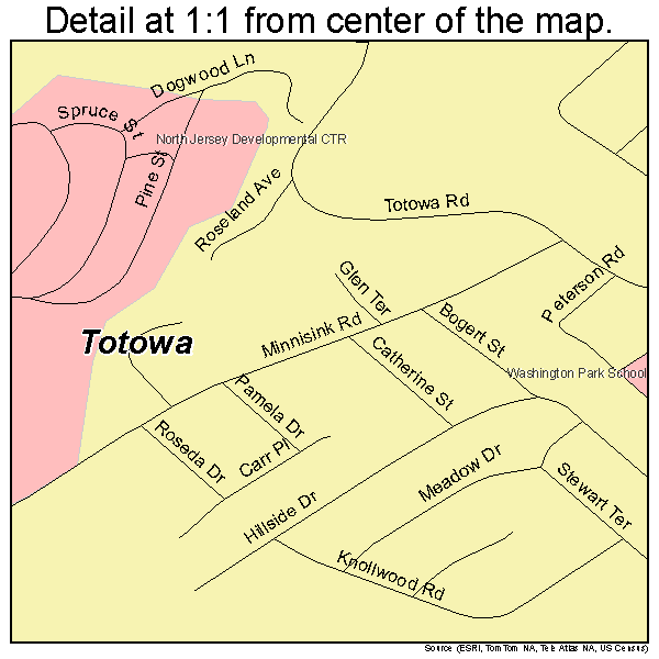 Totowa, New Jersey road map detail