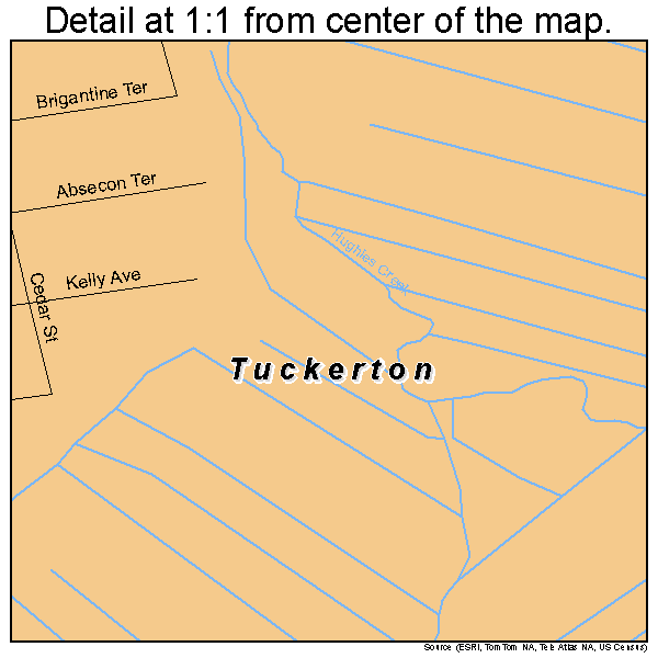 Tuckerton, New Jersey road map detail