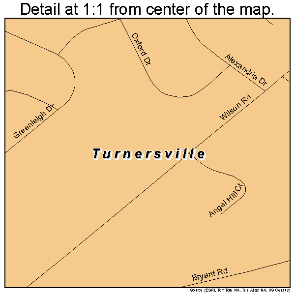 Turnersville, New Jersey road map detail