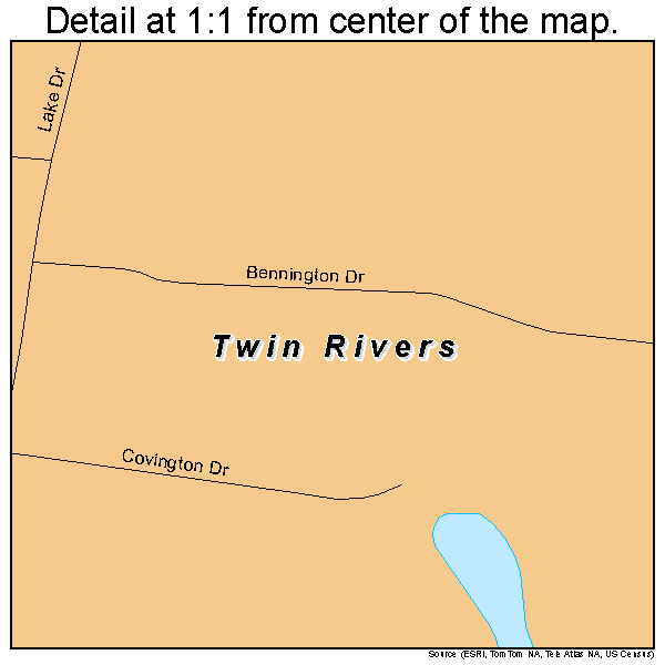 Twin Rivers, New Jersey road map detail