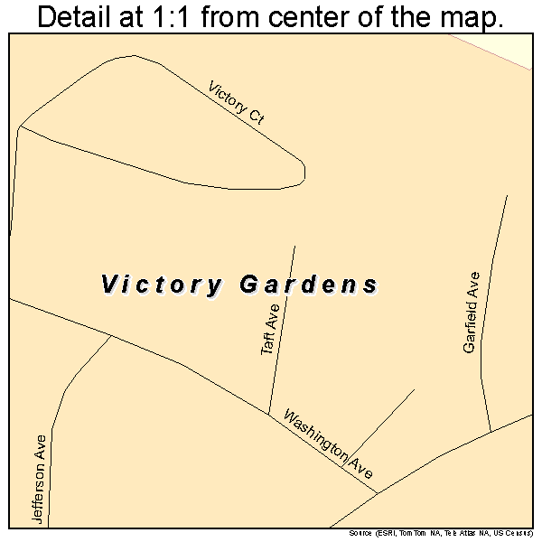 Victory Gardens, New Jersey road map detail