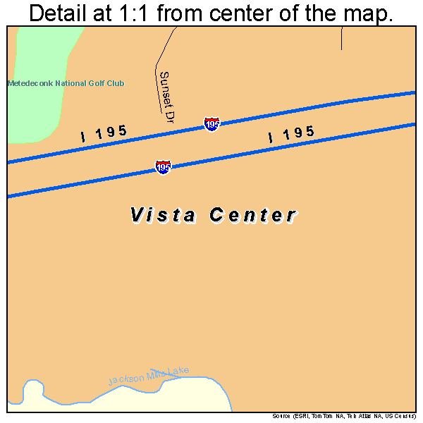 Vista Center, New Jersey road map detail