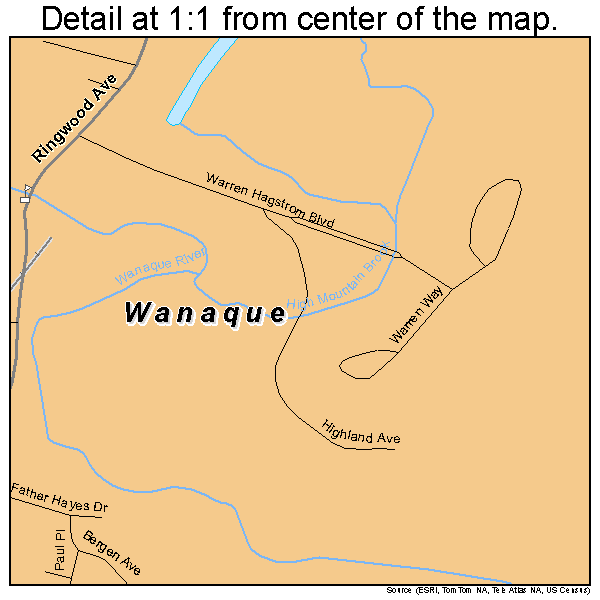 Wanaque, New Jersey road map detail